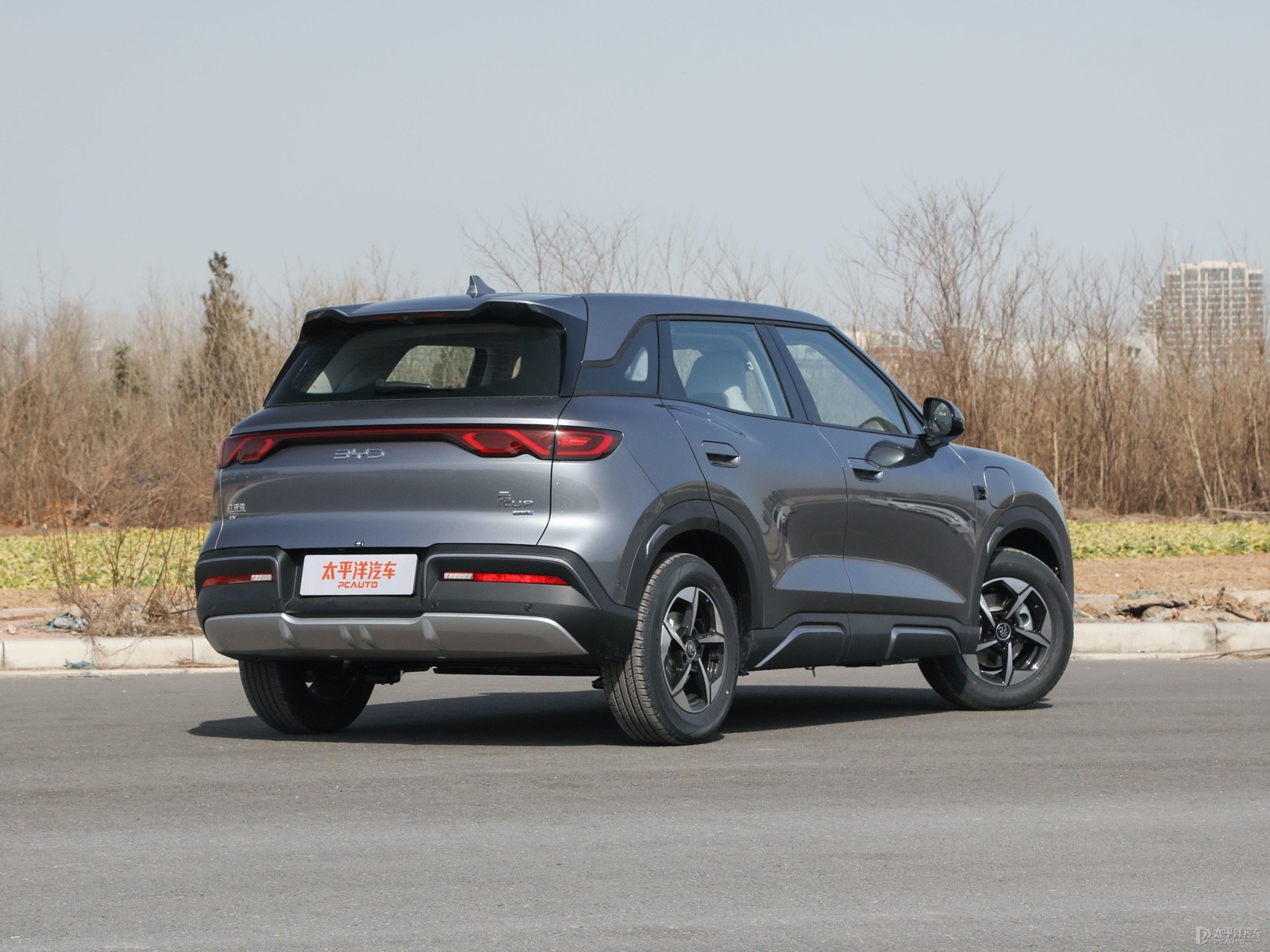 BYD Yuan UP 1098 401 Lead Edition — Additional exterior view. Image 2 of 3. Authorized new car for export from China.